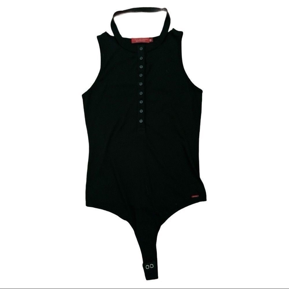 N:Philanthropy Halter Black Bodysuit